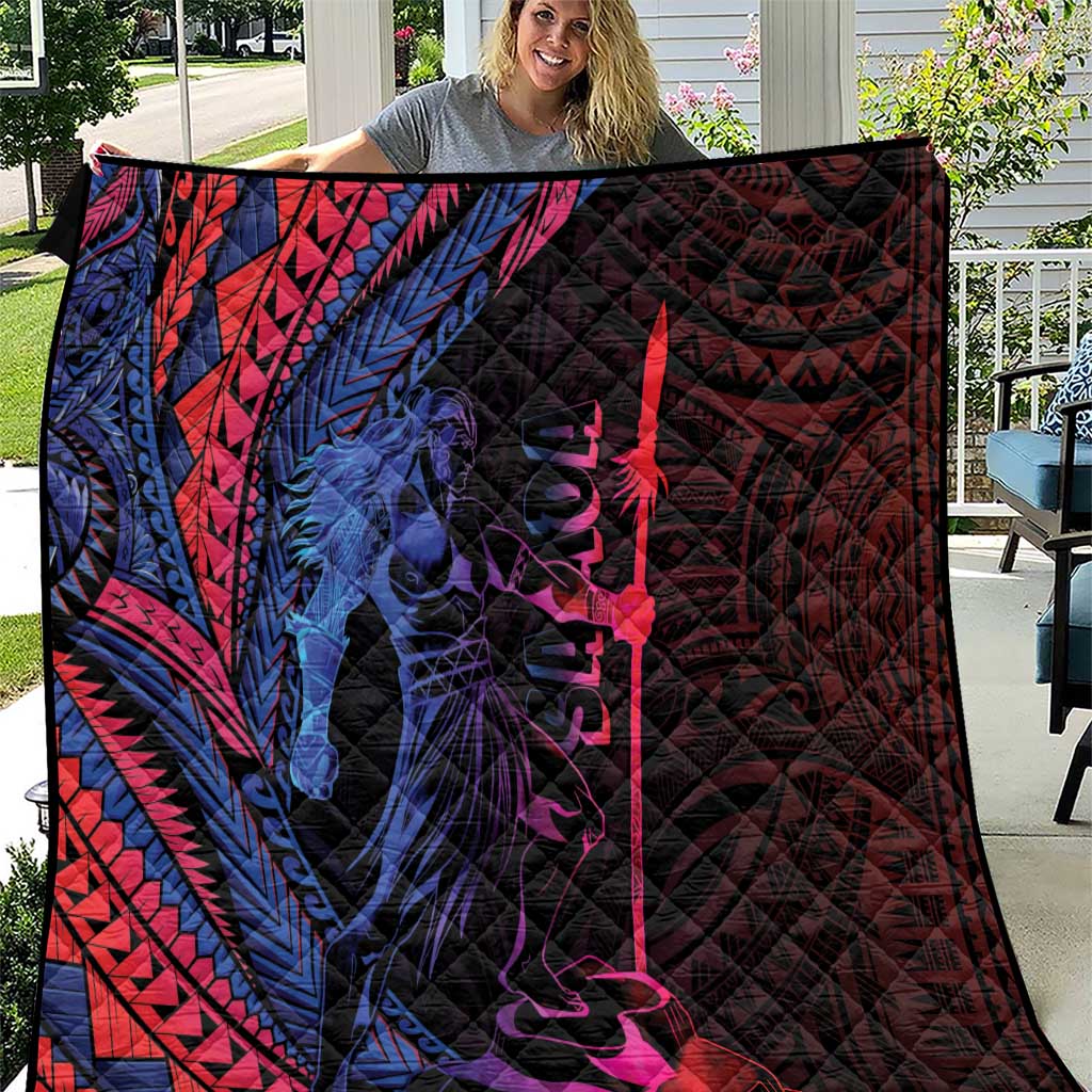 Samoan Pride Quilt The Tui Manua LT05 Black - Polynesian Pride