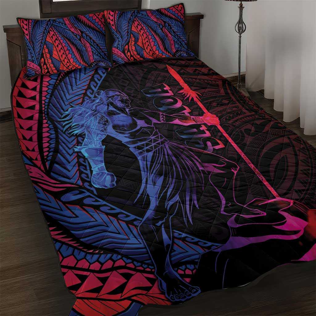 Samoan Pride Quilt Bed Set The Tui Manua LT05 Black - Polynesian Pride