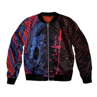 Samoan Pride Sleeve Zip Bomber Jacket The Tui Manua LT05 Unisex Black - Polynesian Pride