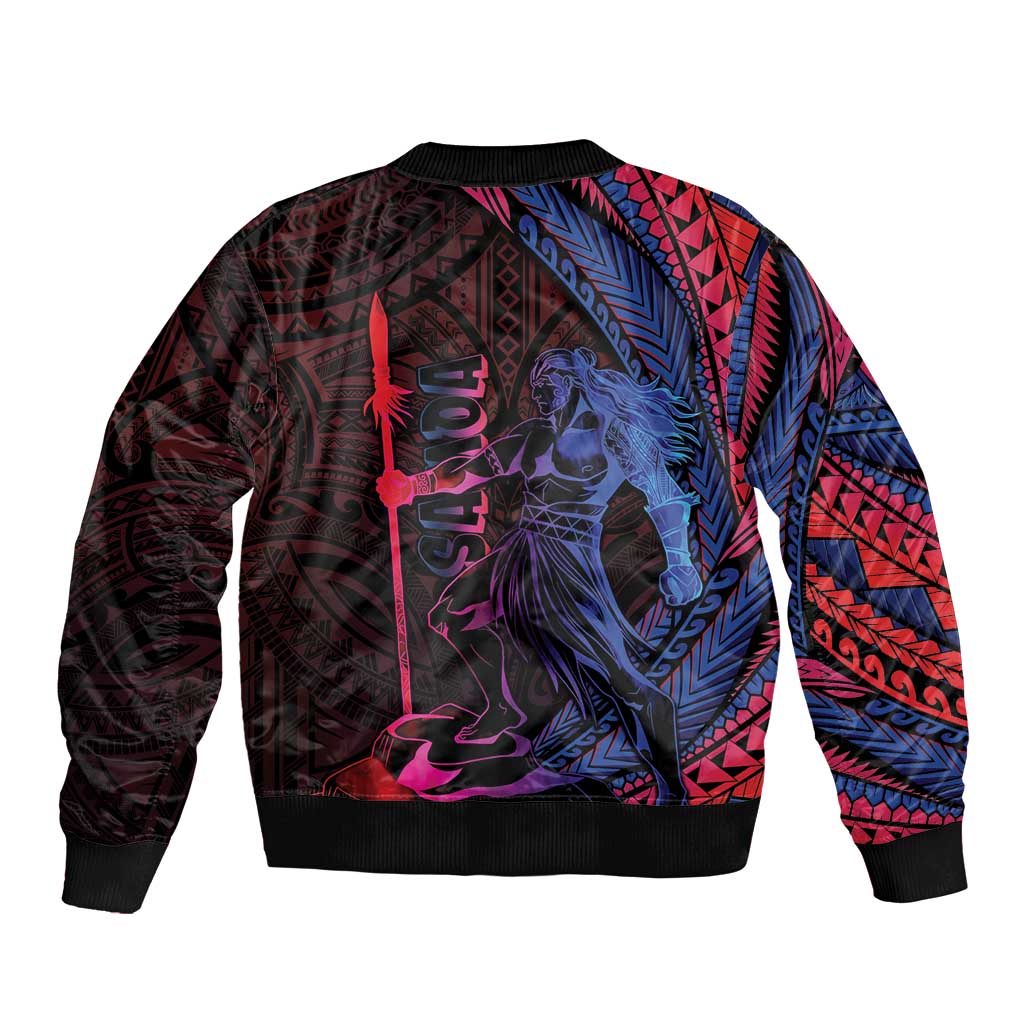 Samoan Pride Sleeve Zip Bomber Jacket The Tui Manua LT05 - Polynesian Pride