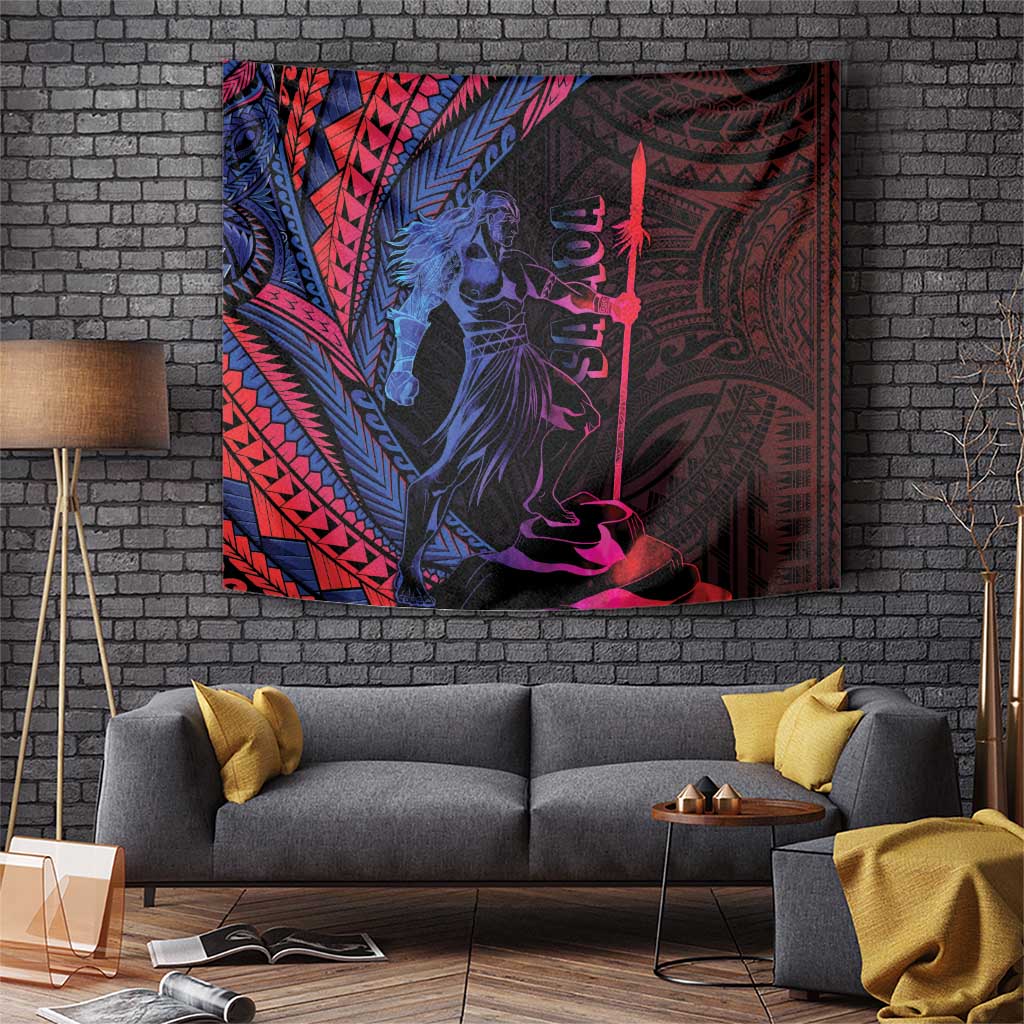 Samoan Pride Tapestry The Tui Manua LT05 Black - Polynesian Pride