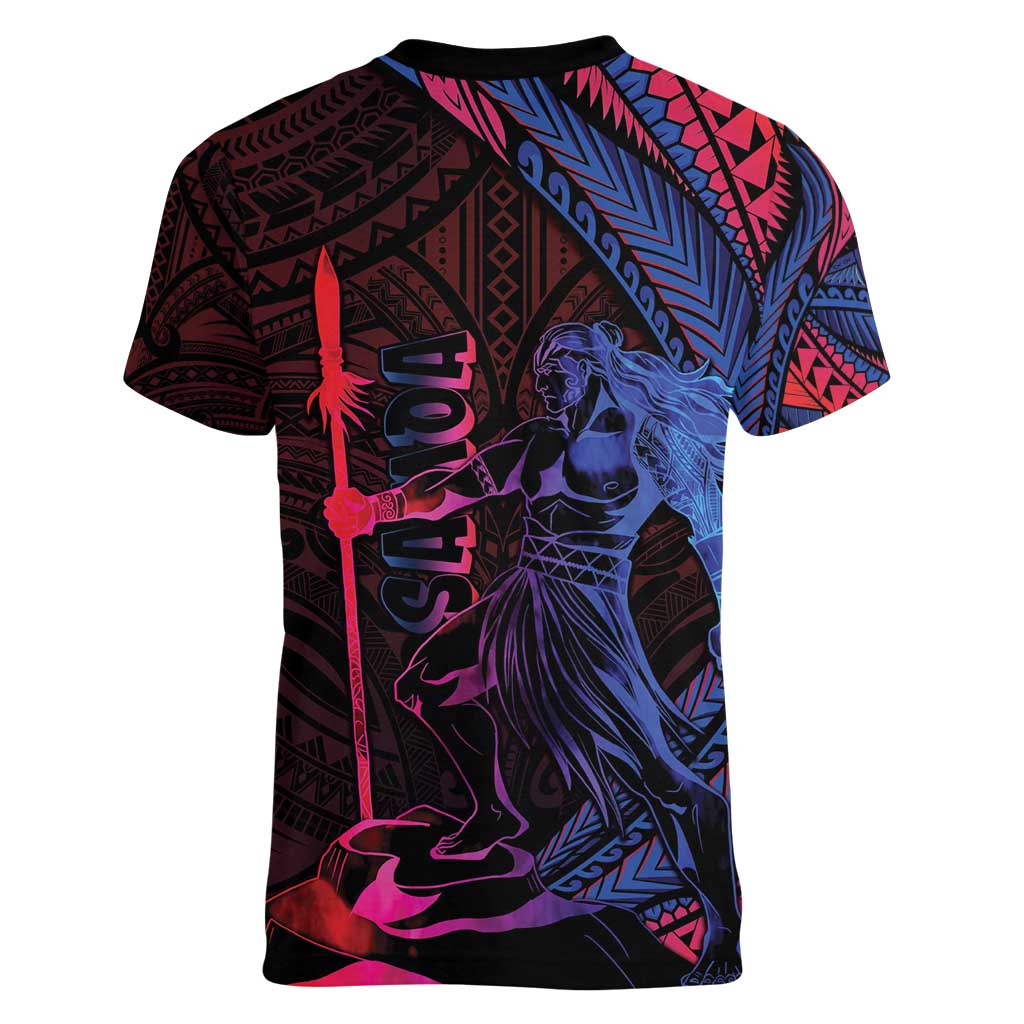 Samoan Pride Women V-Neck T-Shirt The Tui Manua - Polynesian Pride