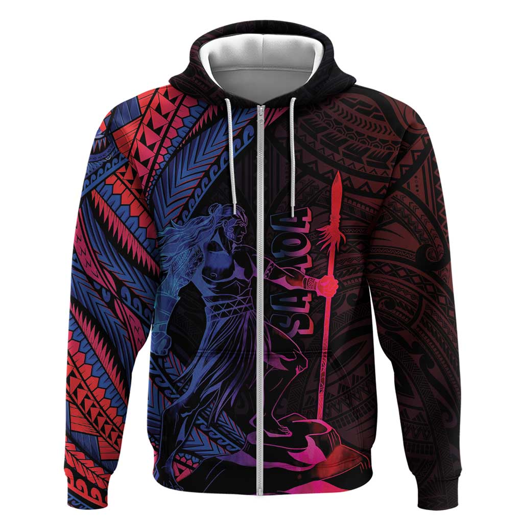 Samoan Pride Zip Hoodie The Tui Manua LT05 Zip Hoodie Black - Polynesian Pride