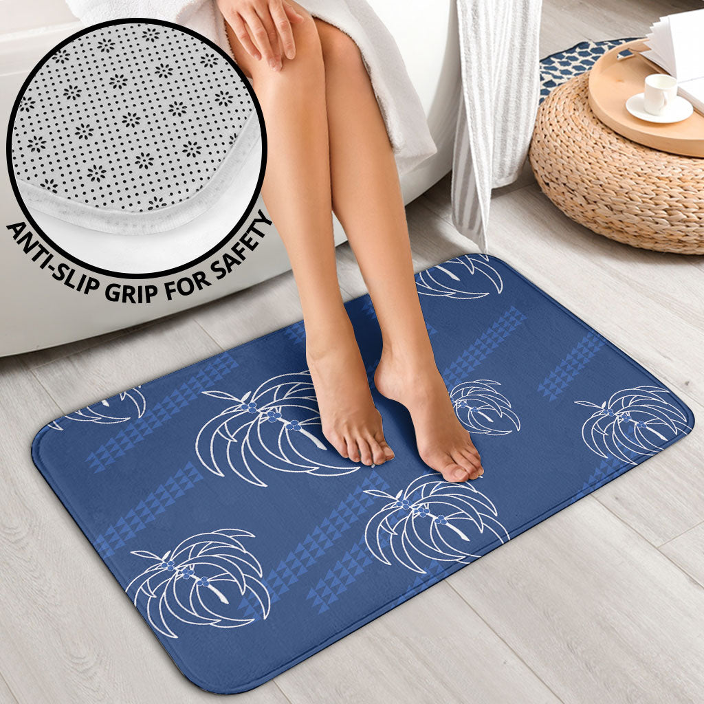 Aloha Hawaii Acacia Koa Leaves Bathroom Set Navy Kakau Tribal Pattern LT05 - Polynesian Pride