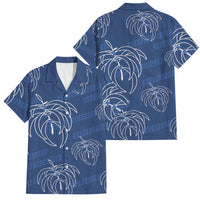 Aloha Hawaii Acacia Koa Leaves Family Matching Short Sleeve Bodycon Dress and Hawaiian Shirt Navy Kakau Tribal Pattern LT05 Dad's Shirt - Short Sleeve Navy - Polynesian Pride