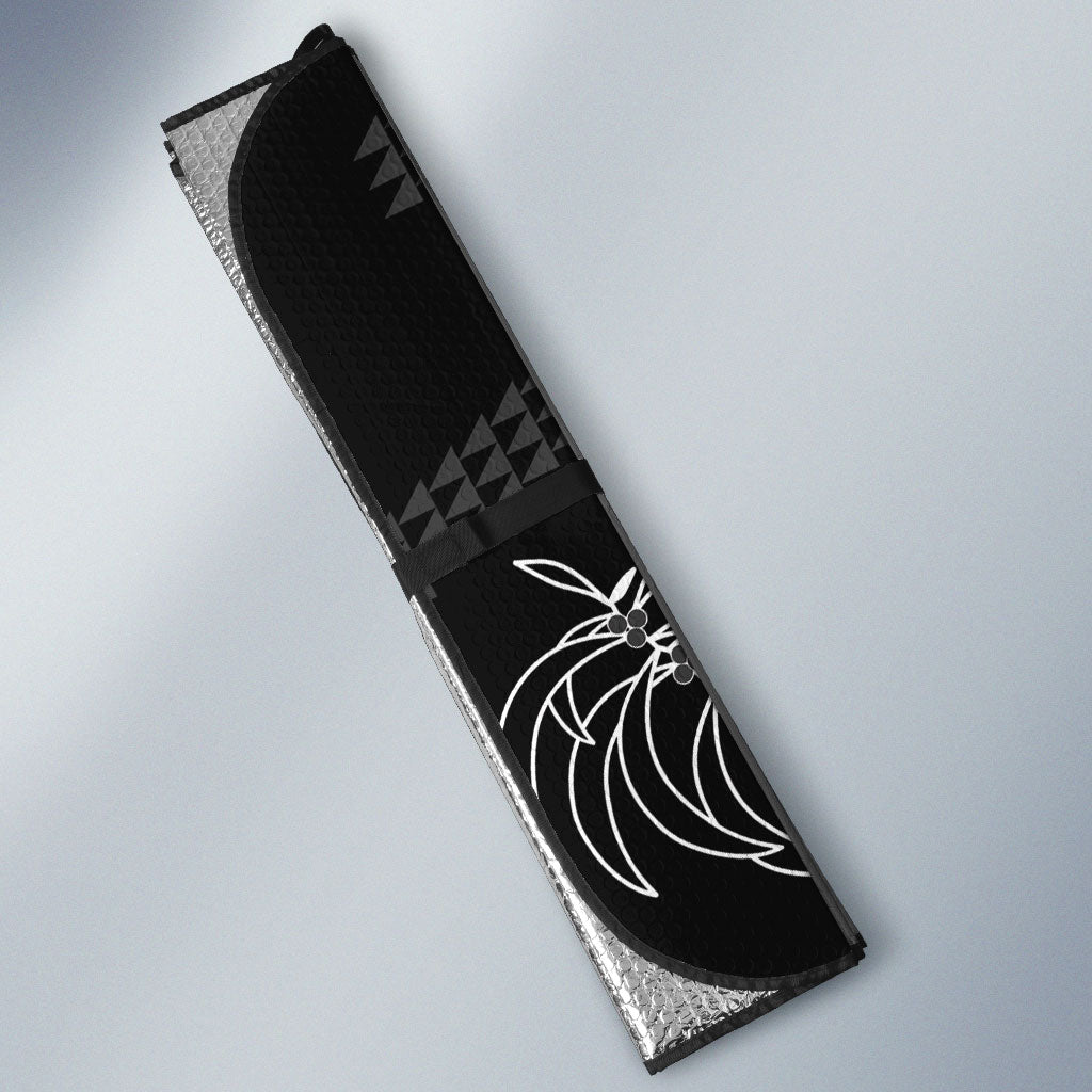 Aloha Hawaii Acacia Koa Leaves Auto Sun Shade Black Kakau Tribal Pattern LT05 - Polynesian Pride