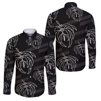 Aloha Hawaii Acacia Koa Leaves Family Matching Long Sleeve Bodycon Dress and Hawaiian Shirt Black Kakau Tribal Pattern LT05 Dad's Shirt - Long Sleeve Black - Polynesian Pride