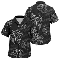Aloha Hawaii Acacia Koa Leaves Family Matching Off The Shoulder Long Sleeve Dress and Hawaiian Shirt Black Kakau Tribal Pattern LT05 Son's Shirt Black - Polynesian Pride