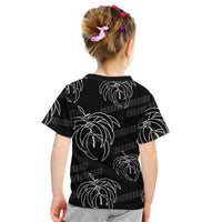 Aloha Hawaii Acacia Koa Leaves Kid T Shirt Black Kakau Tribal Pattern