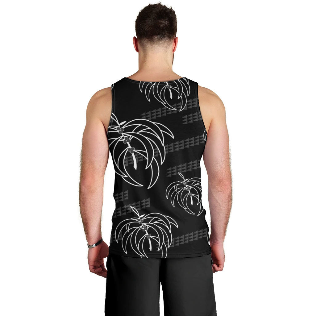 Aloha Hawaii Acacia Koa Leaves Men Tank Top Black Kakau Tribal Pattern LT05 - Polynesian Pride