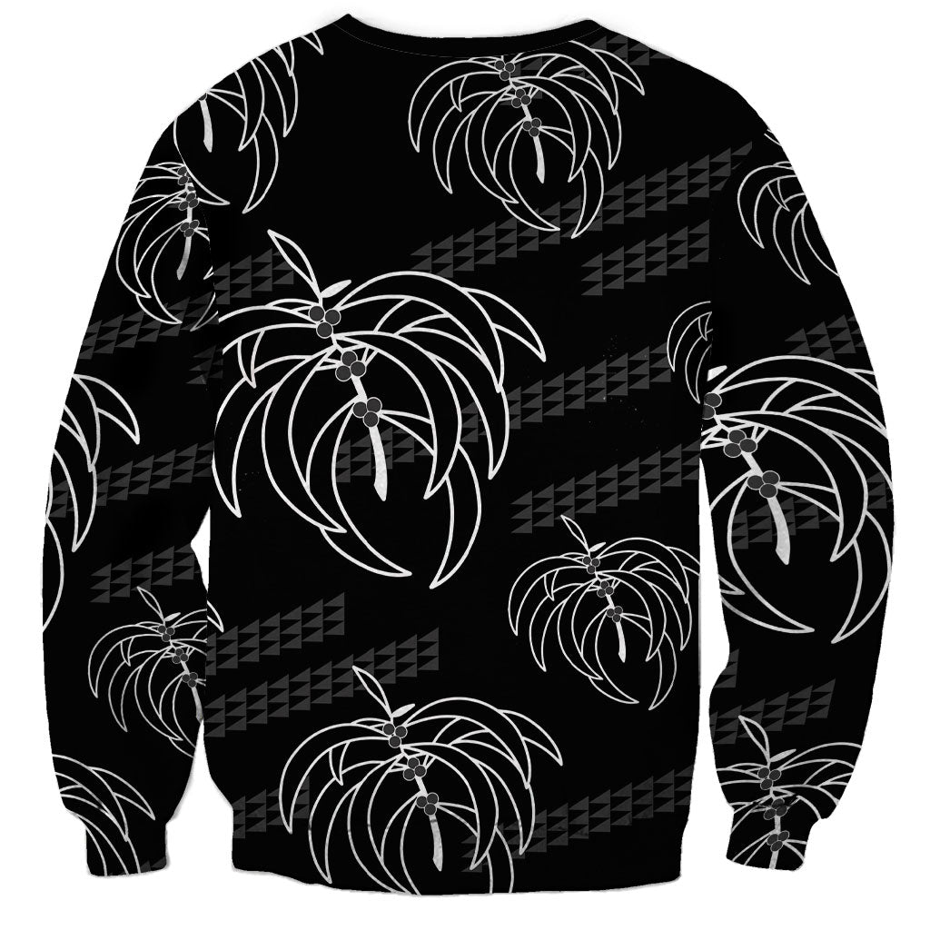 Aloha Hawaii Acacia Koa Leaves Sweatshirt Black Kakau Tribal Pattern LT05 - Polynesian Pride
