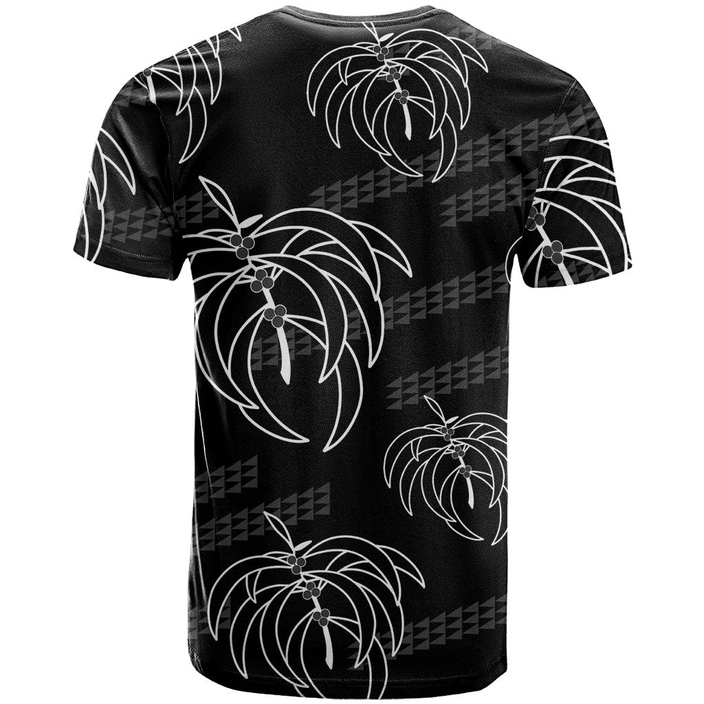 Aloha Hawaii Acacia Koa Leaves T Shirt Black Kakau Tribal Pattern