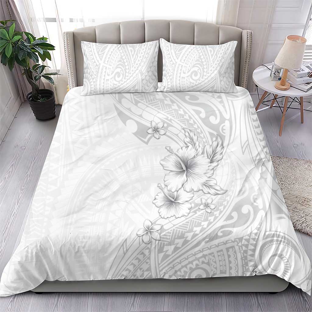 Lotu Tamaiti Samoa Bedding Set White Sunday Polynesian Tribal Pattern Elegant Style