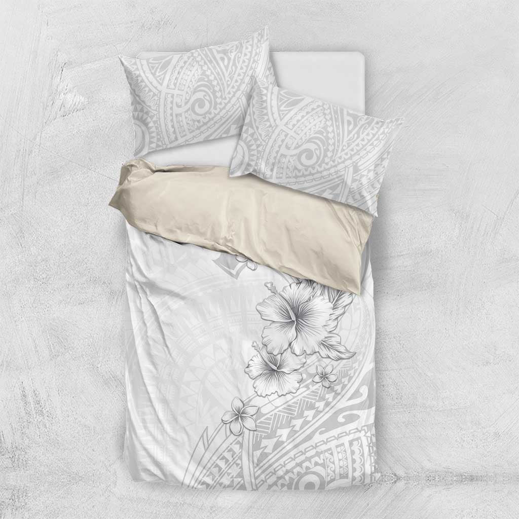 Lotu Tamaiti Samoa Bedding Set White Sunday Polynesian Tribal Pattern Elegant Style