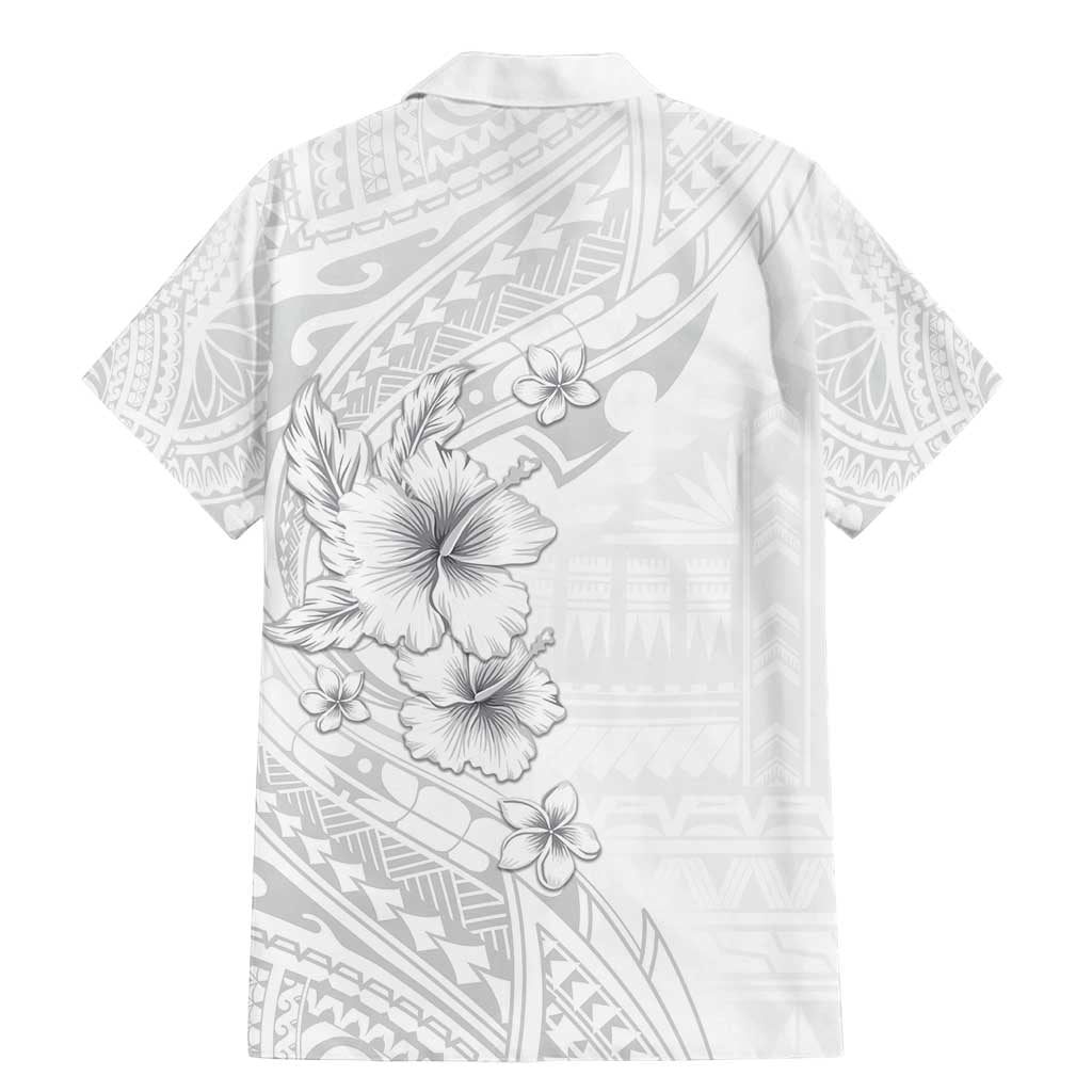 Lotu Tamaiti Samoa Family Matching Mermaid Dress and Hawaiian Shirt White Sunday Polynesian Tribal Pattern Elegant Style