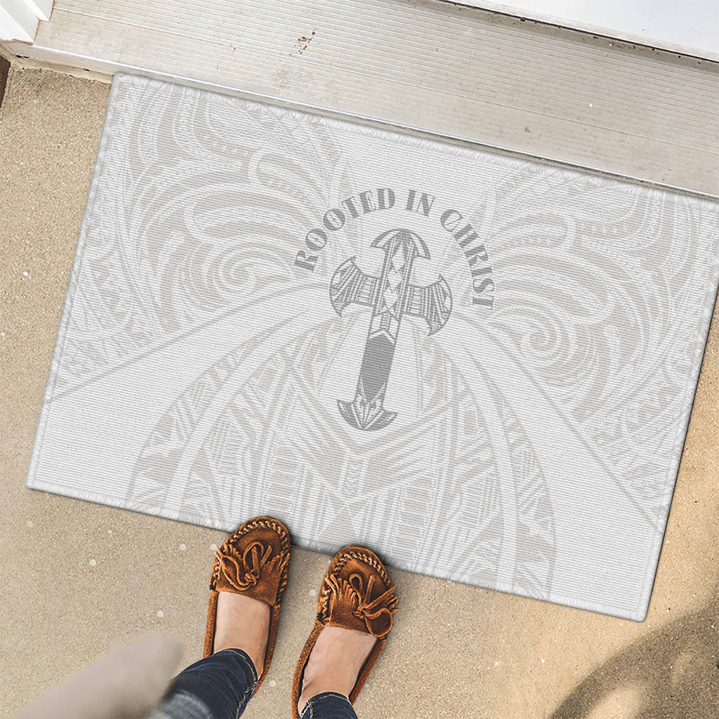 Samoa Christian Rubber Doormat Rooted In Christ Polynesian Cross