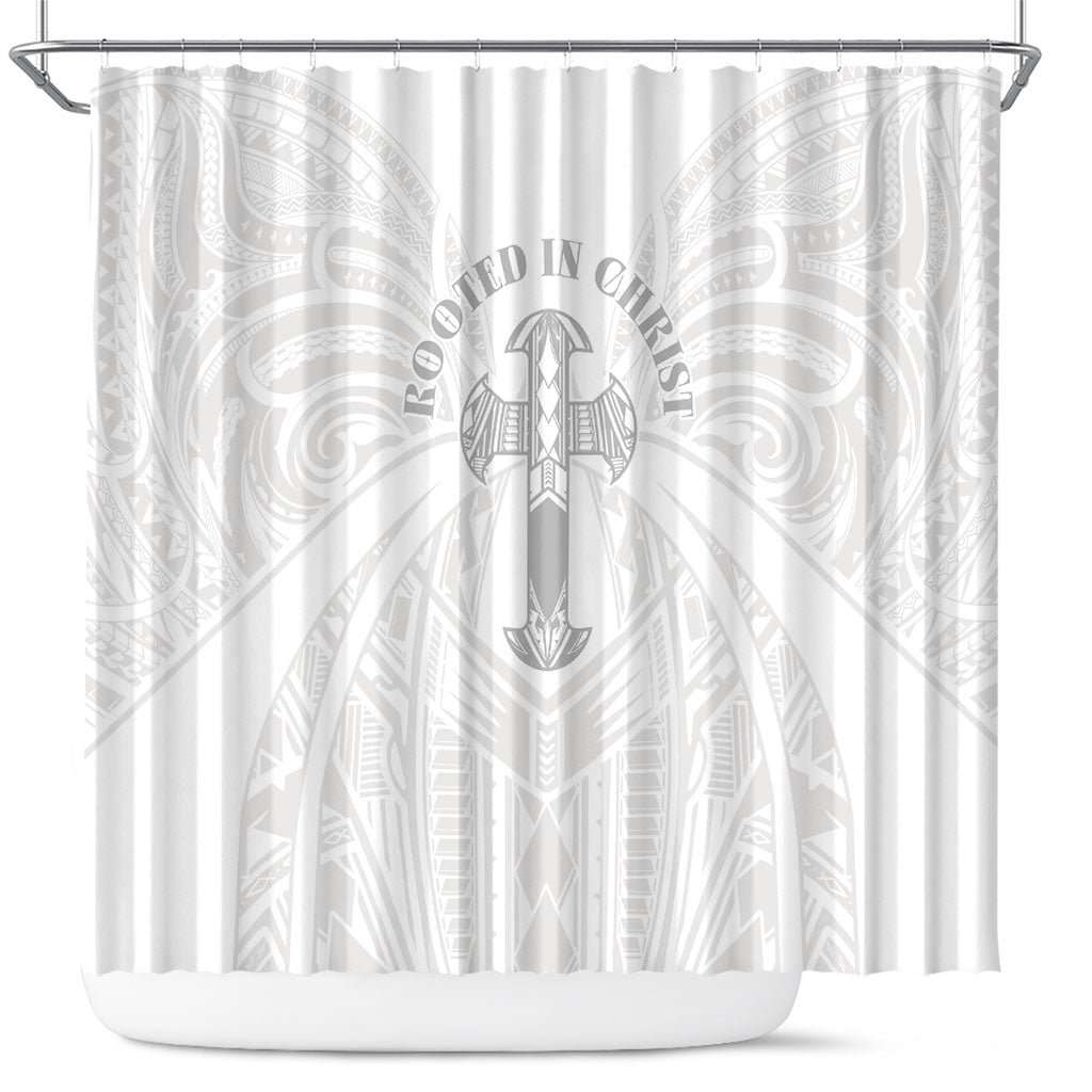Samoa Christian Shower Curtain Rooted In Christ Polynesian Cross