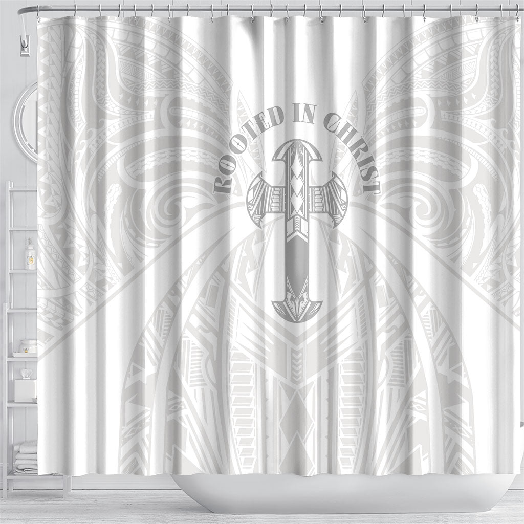 Samoa Christian Shower Curtain Rooted In Christ Polynesian Cross