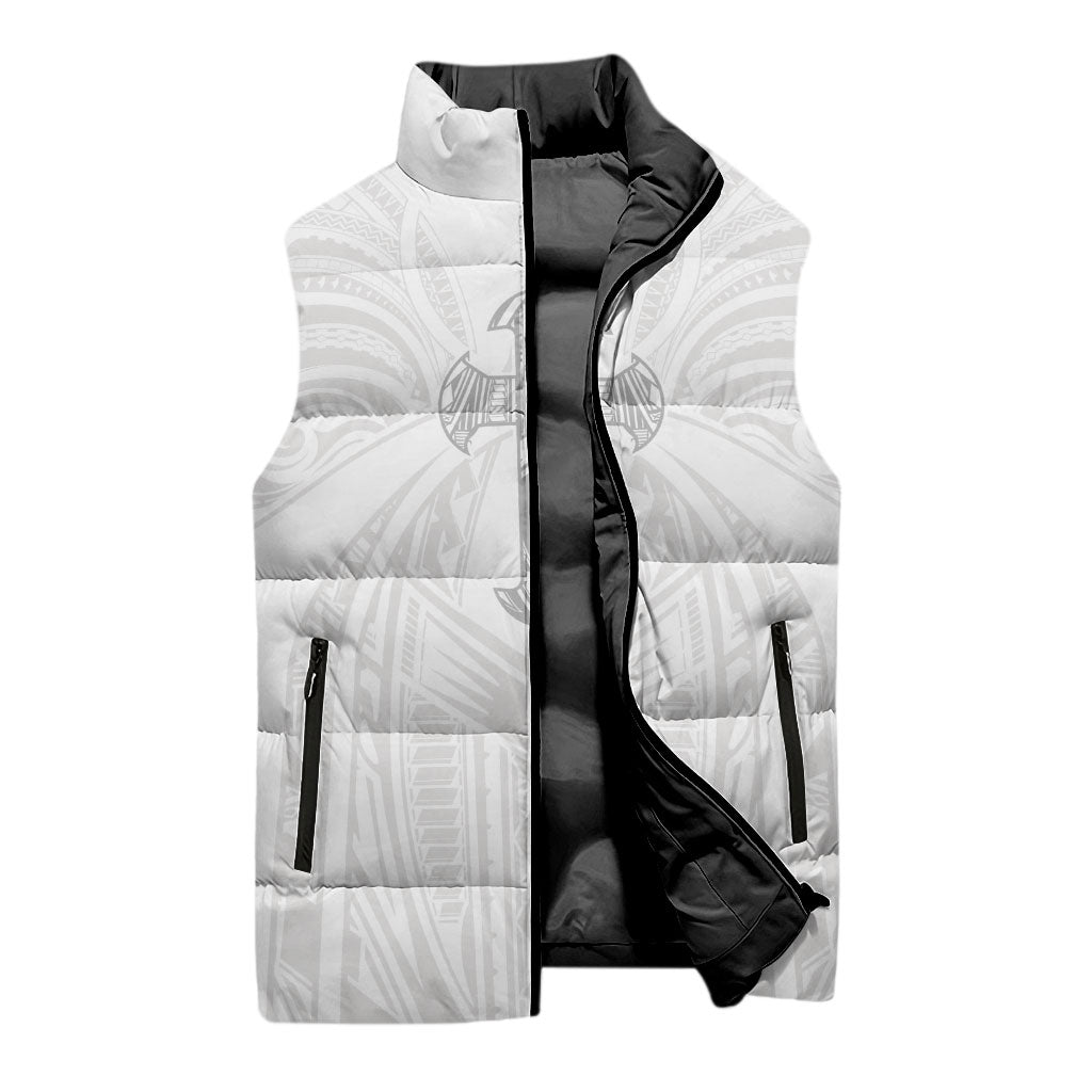 Samoa Christian Sleeveless Puffer Jacket Rooted In Christ Polynesian Cross