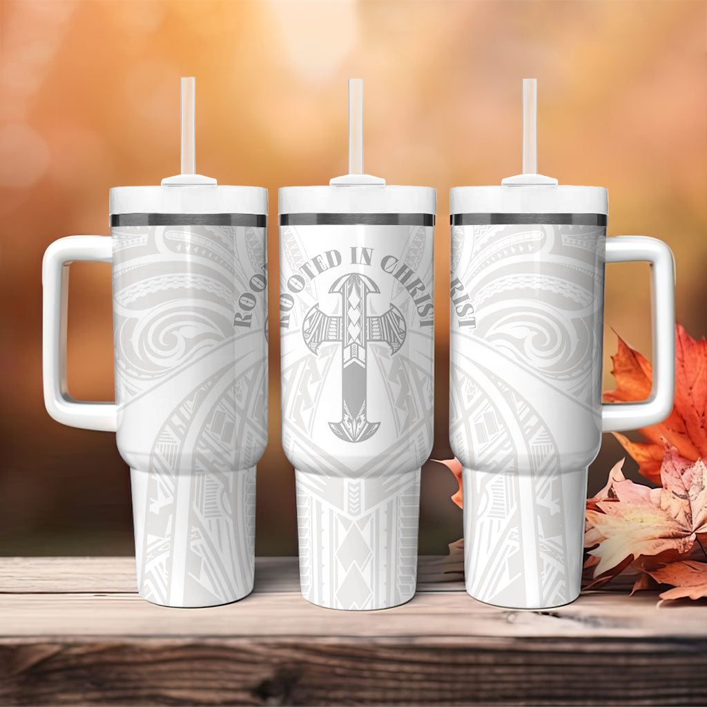 Samoa Christian Tumbler With Handle Rooted In Christ Polynesian Cross