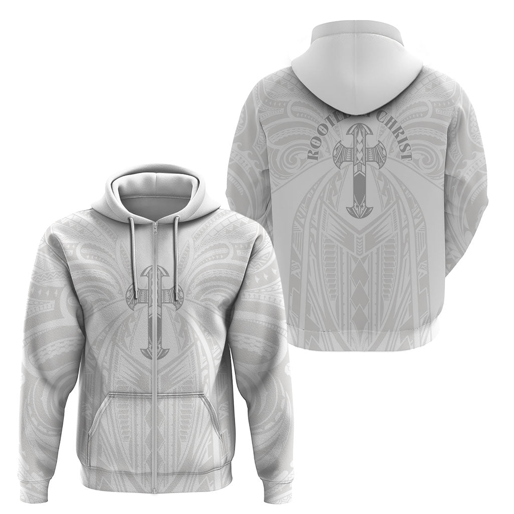 Samoa Christian Zip Hoodie Rooted In Christ Polynesian Cross