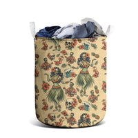 Hawaii Halloween Laundry Basket Spooky Tropical Hula Zombie