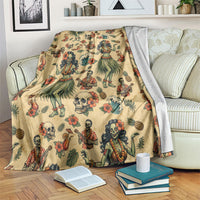 Hawaii Halloween Blanket Spooky Tropical Hula Zombie
