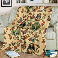 Hawaii Halloween Blanket Spooky Tropical Hula Zombie