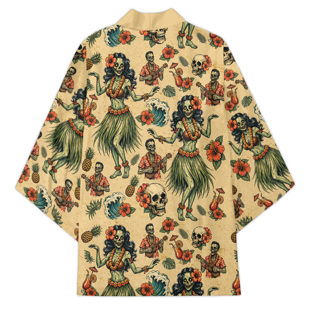 Hawaii Halloween Kimono Spooky Tropical Hula Zombie
