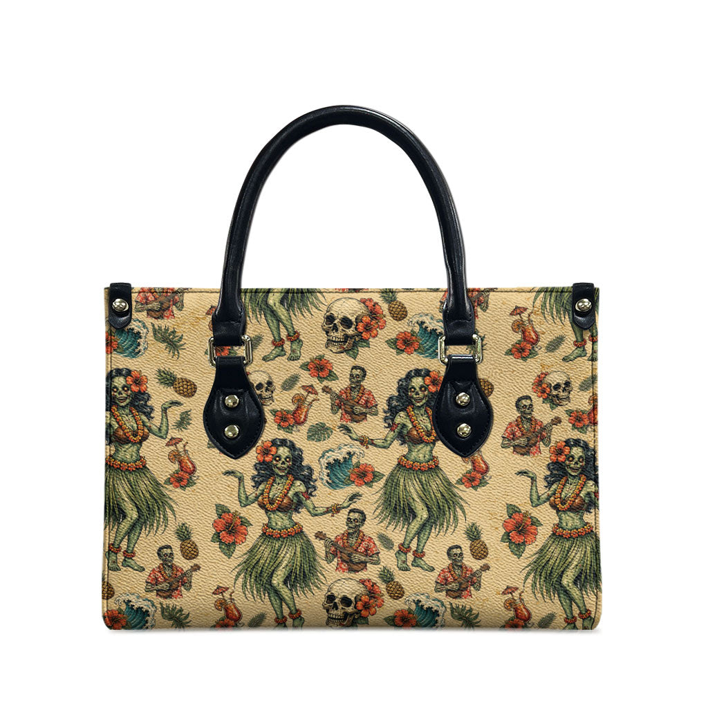 Hawaii Halloween Leather Bag Spooky Tropical Hula Zombie