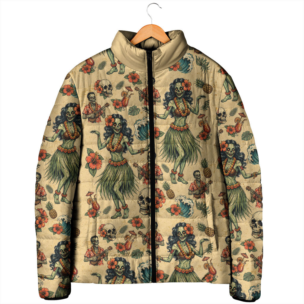 Hawaii Halloween Padded Jacket Spooky Tropical Hula Zombie