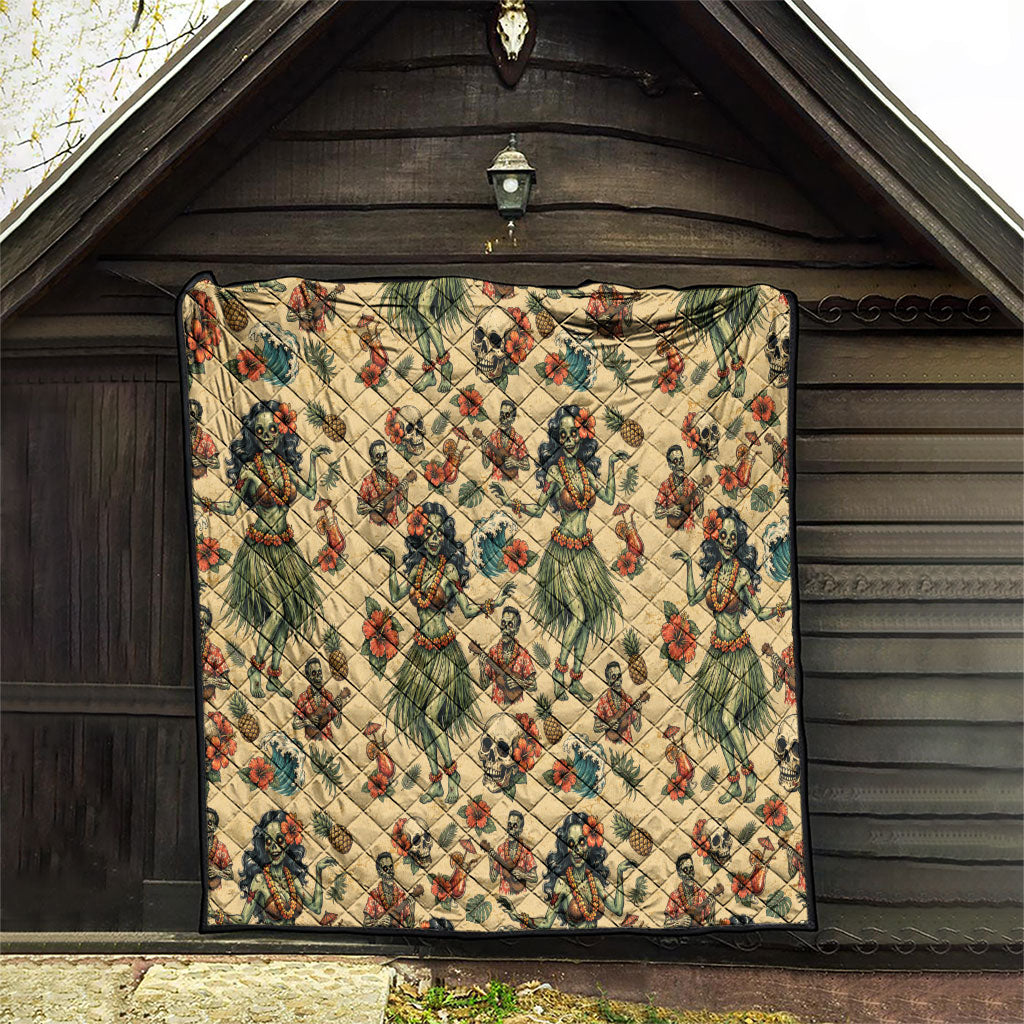 Hawaii Halloween Quilt Spooky Tropical Hula Zombie