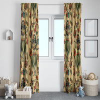 Hawaii Halloween Window Curtain Spooky Tropical Hula Zombie