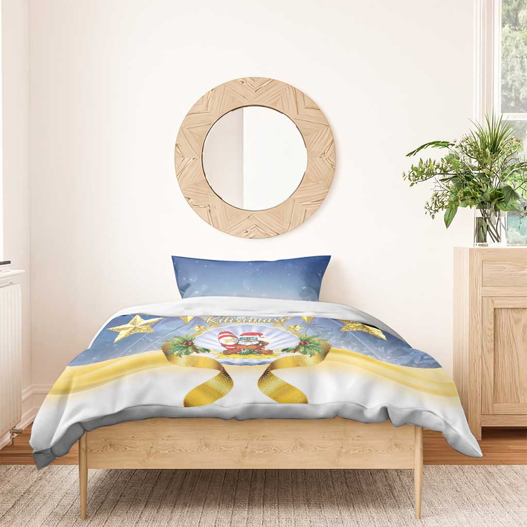 Niue Christmas Bedding Set Seashell Santa Beach Vibes - Polynesian Pride
