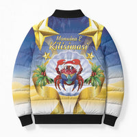 Niue Christmas Bomber Puffer Jacket Seashell Santa Beach Vibes - Polynesian Pride