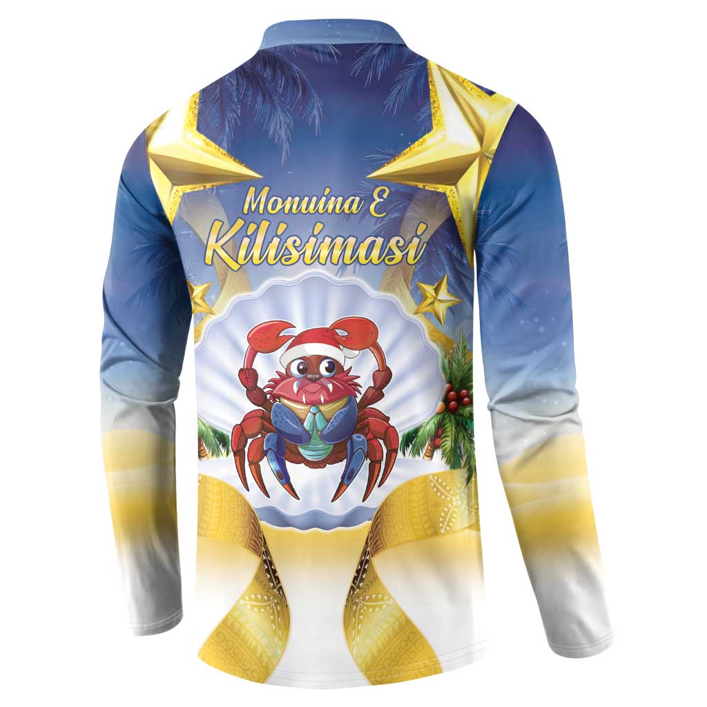 Niue Christmas Button Sweatshirt Seashell Santa Beach Vibes - Polynesian Pride