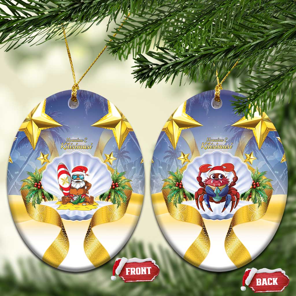 Niue Christmas Ceramic Ornament Seashell Santa Beach Vibes - Polynesian Pride