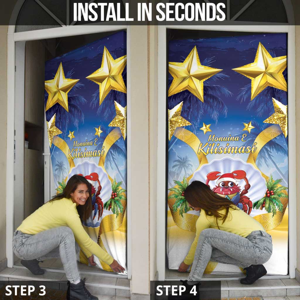 Niue Christmas Door Cover Seashell Santa Beach Vibes - Polynesian Pride