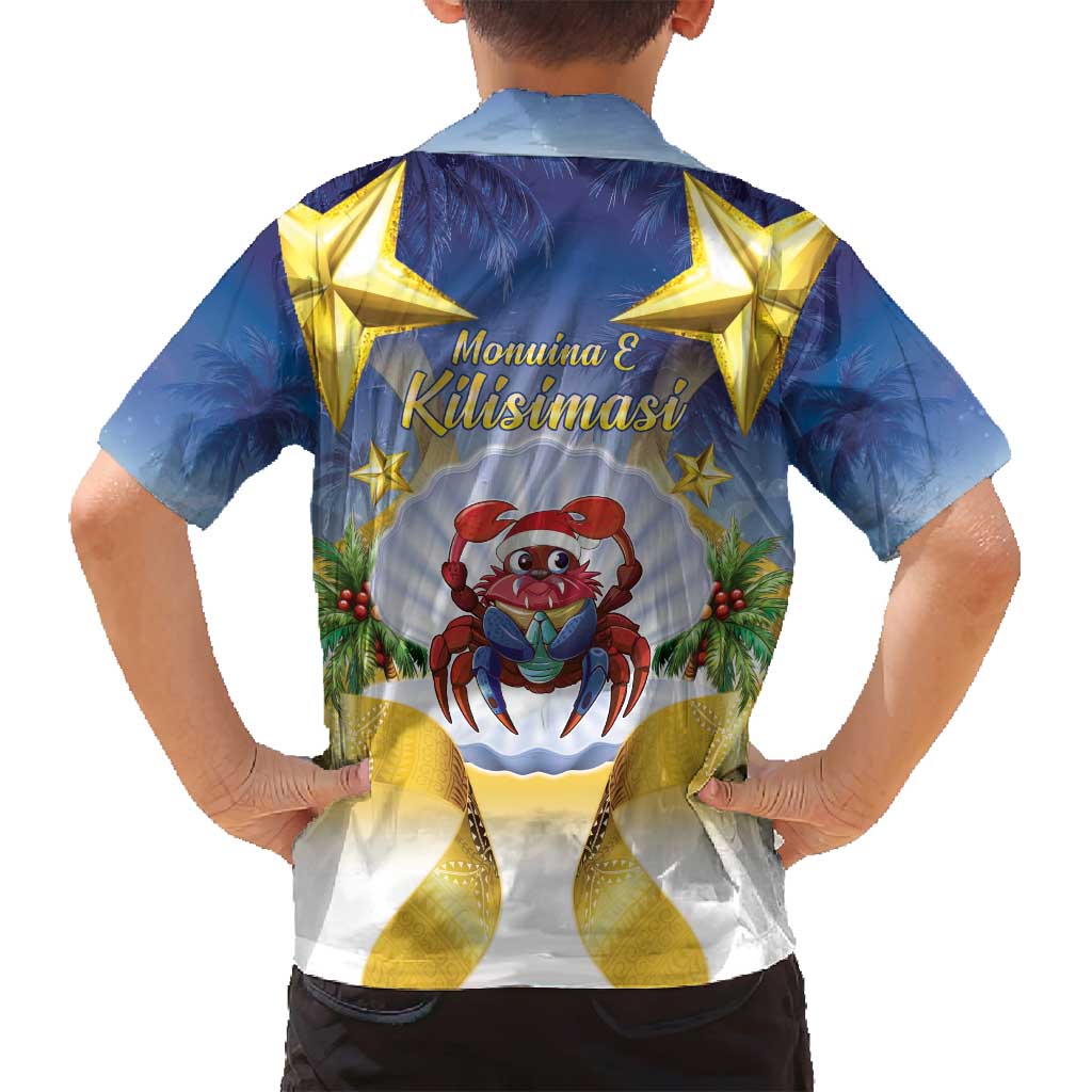 Niue Christmas Family Matching Off Shoulder Short Dress and Hawaiian Shirt Seashell Santa Beach Vibes - Polynesian Pride