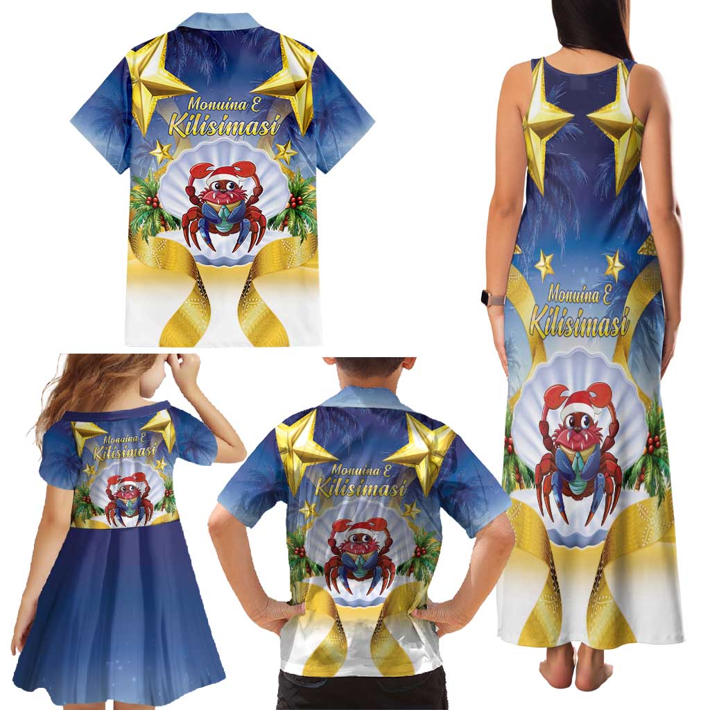 Niue Christmas Family Matching Tank Maxi Dress and Hawaiian Shirt Seashell Santa Beach Vibes - Polynesian Pride