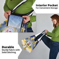 Niue Christmas Grocery Bag Seashell Santa Beach Vibes - Polynesian Pride