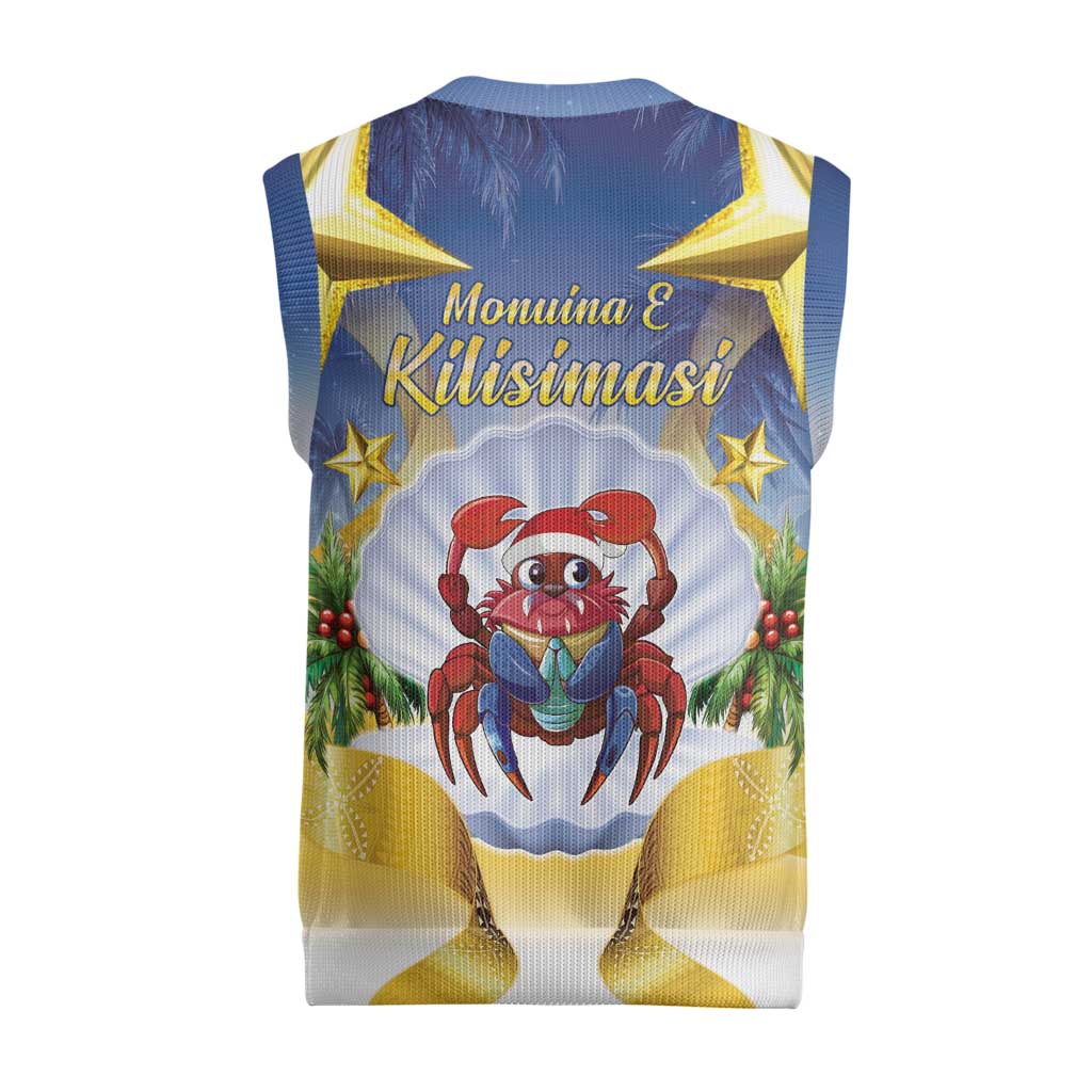 Niue Christmas Knitted V-Neck Vest Seashell Santa Beach Vibes - Polynesian Pride