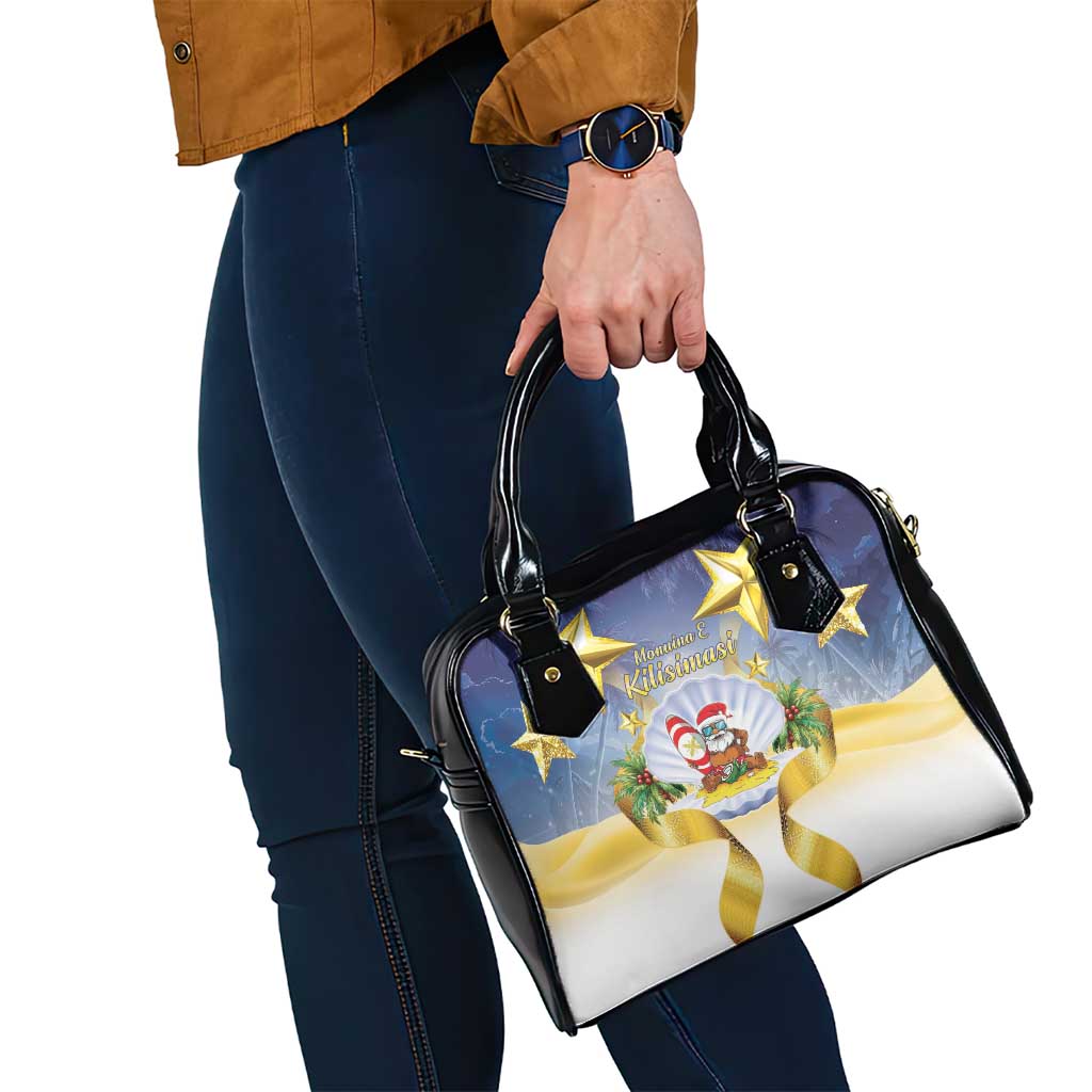 Niue Christmas Shoulder Handbag Seashell Santa Beach Vibes - Polynesian Pride