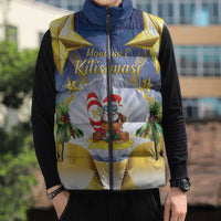 Niue Christmas Sleeveless Puffer Jacket Seashell Santa Beach Vibes - Polynesian Pride