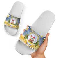 Niue Christmas Slide Sandals Seashell Santa Beach Vibes - Polynesian Pride