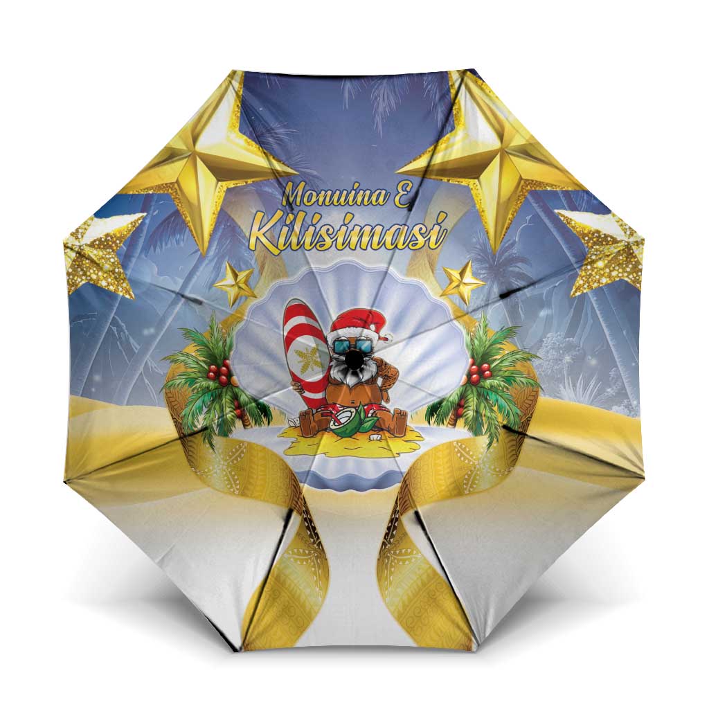 Niue Christmas Umbrella Seashell Santa Beach Vibes - Polynesian Pride