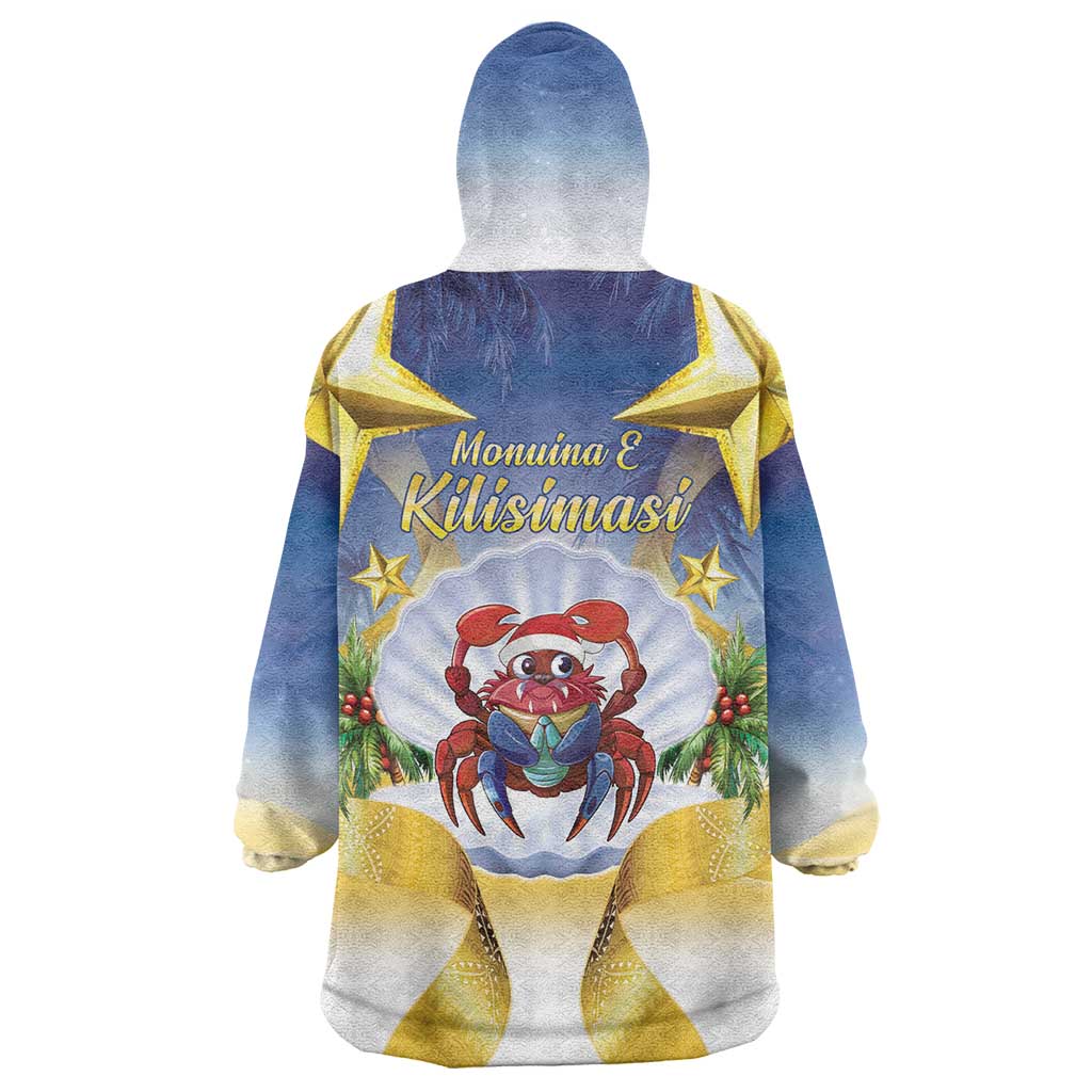 Niue Christmas Wearable Blanket Hoodie Seashell Santa Beach Vibes - Polynesian Pride