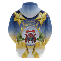 Niue Christmas Zip Hoodie Seashell Santa Beach Vibes - Polynesian Pride