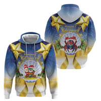 Niue Christmas Zip Hoodie Seashell Santa Beach Vibes - Polynesian Pride