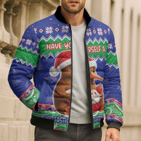 New Zealand Christmas Bomber Puffer Jacket Have Yourself A Kiwi-tastic Christmas - Polynesian Pride